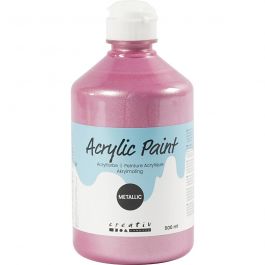 Peinture Acrylique Métallique, Métallisé, rose clair, 500 ml/ 1 flacon [HOB-32216]