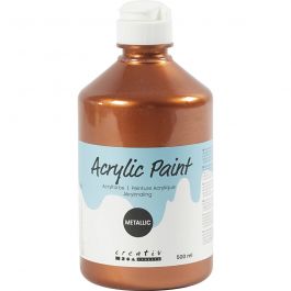 Peinture Acrylique Métallique, Métallisé, cuivre métallique, 500 ml/ 1 flacon [HOB-32226]