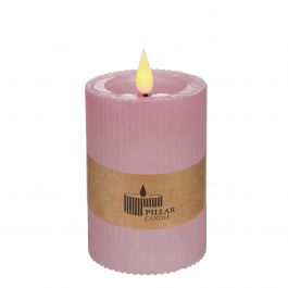 Bougie pilier LED Ø7 h. 10 cm rose (1 pc) [IFS-32624]