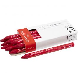 CARAN D’ACHE Caran d'Ache Néocolor 1, L : 10 cm, ép. 8,5 mm, carmine (080), 10 pièces/ 1 Pq. [HOB-34001]