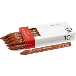CARAN D’ACHE Caran d'Ache Néocolor 1, L : 10 cm, ép. 8,5 mm, russet (065), 10 pièces/ 1 Pq. [HOB-34004]