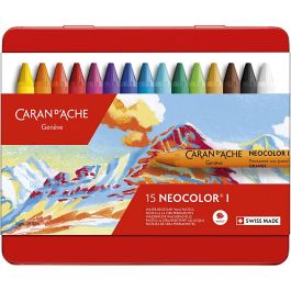CARAN D’ACHE Caran d'Ache Néocolor 1, L : 10 cm, ép. 8,5 mm, ass. de couleurs, 15 pièces/ 1 Pq. [HOB-34014]