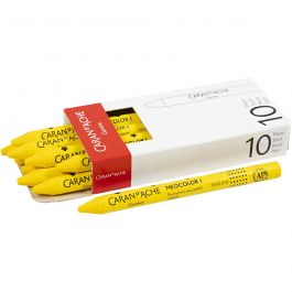 CARAN D’ACHE Caran d'Ache Néocolor 1, L : 10 cm, ép. 8,5 mm, yellow (010), 10 pièces/ 1 Pq. [HOB-34022]
