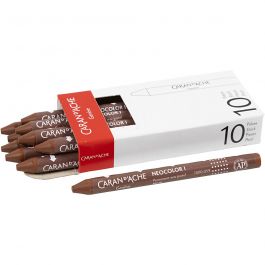 CARAN D’ACHE Caran d'Ache Néocolor 1, L : 10 cm, ép. 8,5 mm, brown (059), 10 pièces/ 1 Pq. [HOB-34025]