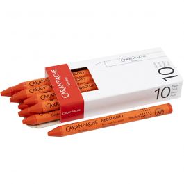 CARAN D’ACHE Caran d'Ache Néocolor 1, L : 10 cm, ép. 8,5 mm, vermilion (060), 10 pièces/ 1 Pq. [HOB-34026]