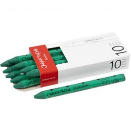 CARAN D’ACHE Caran d'Ache Néocolor 1, L : 10 cm, ép. 8,5 mm, emerald green (210), 10 pièces/ 1 Pq. [HOB-34033]