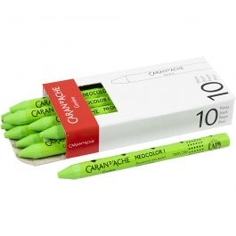 CARAN D’ACHE Caran d'Ache Néocolor 1, L : 10 cm, ép. 8,5 mm, yellow green (230), 10 pièces/ 1 Pq. [HOB-34034]