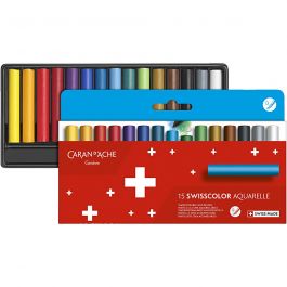 Caran d'Ache Aquarelle Neocolor 2, Junior, L : 5 cm, ép. 8,5 mm, ass. de couleurs, 15 pièces/ 1 Pq. [HOB-34043]
