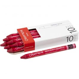 Caran d'Ache Aquarelle Neocolor 2, L : 10 cm, ép. 8,5 mm, carmine (080), 10 pièces/ 1 Pq. [HOB-34069]