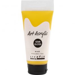 Peinture Acrylique, semi-brillant, semi opaque, jaune primaire, 75 ml/ 1 flacon [HOB-35143]