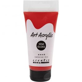 Peinture Acrylique, semi-brillant, semi opaque, rouge cadmium, 75 ml/ 1 flacon [HOB-35146]