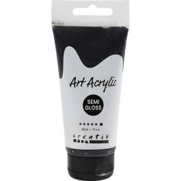 Peinture Acrylique, semi-brillant, opaque, noir, 75 ml/ 1 flacon [HOB-35158]