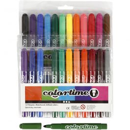 Feutres Colortime, trait 5 mm, ass. de couleurs, 24 pièces/ 1 Pq. [HOB-37349]