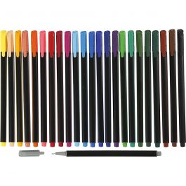 Feutres Fineliner Colortime, trait 0,6-0,7 mm, ass. de couleurs, 24 pièces/ 1 Pq. [HOB-373649]