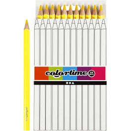 Crayons de Couleur Colortime, L : 17,45 cm, mine 5 mm, JUMBO, jaune, 12 pièces/ 1 Pq. [HOB-38170]