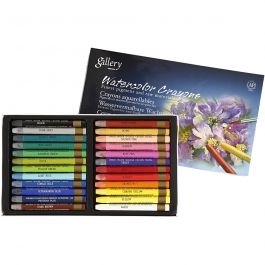 Pastels à la cire aquarellables, L : 9,3 cm, ass. de couleurs, 24 pièces/ 1 Pq. [HOB-38285]