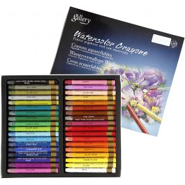 Pastels à la cire aquarellables, L : 9,3 cm, ass. de couleurs, 36 pièces/ 1 Pq. [HOB-38286]