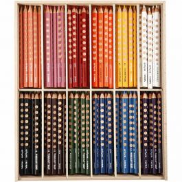 Crayons de Couleur Groove, L : 18 cm, mine 4.25 mm, ass. de couleurs, 12x12 pièces/ 1 Pq. [HOB-38504]