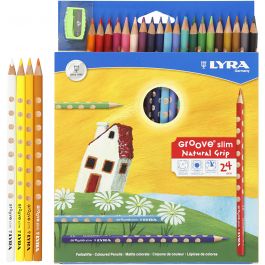 Crayons de couleur Groove Slim, L : 18 cm, mine 3,3 mm, ass. de couleurs, 24 pièces/ 1 Pq. [HOB-38506]