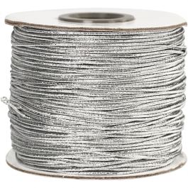 Fil élastique, ép. 1 mm, argent, 100 m/ 1 rouleau [HOB-41049]