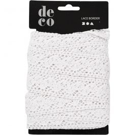 Ruban dentelle, L : 30 mm, blanc, 10 m/ 1 rouleau [HOB-41093]
