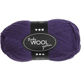 Laine pour Bébé, L : 172 M, violet foncé, 50 gr/ 1 boule [HOB-41328]