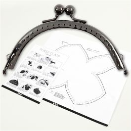 Kit fermoir petit sac, dim. 10 cm, argent antique, 1 pièce [HOB-41353]