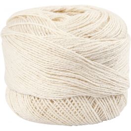 Pelote de Fil de Coton Mercerisé, blanc cassé, 20 gr/ 1 boule [HOB-42129]