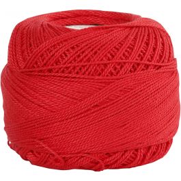 Pelote de Fil de Coton Mercerisé, rouge, 20 gr/ 1 boule [HOB-42130]