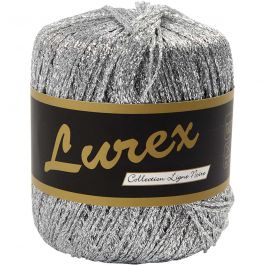 Pelote de Fil Pailleté, L : 160 M, argent, 25 gr/ 1 boule [HOB-42145]