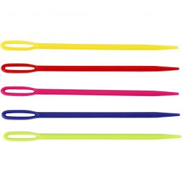 Aiguille à laine, L : 7 cm, ass. de couleurs, 5 pièces/ 1 Pq. [HOB-422090]