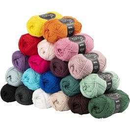 Fil de coton, dim. 8/4, L : 170 M, Le contenu peut varier , ass. de couleurs, 20x50 gr/ 1 Pq. [HOB-43101]