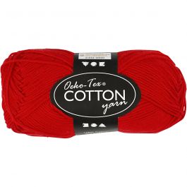 Fil de coton, dim. 8/4, L : 170 M, rouge foncé, 50 gr/ 1 boule [HOB-431240]