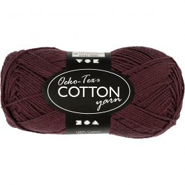 Fil de coton, dim. 8/4, L : 170 M, prune, 50 gr/ 1 boule [HOB-431250]