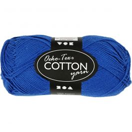 Fil de coton, dim. 8/4, L : 170 M, cabalt transparent, 50 gr/ 1 boule [HOB-431270]
