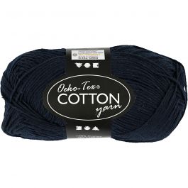 Fil de coton, dim. 8/4, L : 170 M, bleu foncé, 50 gr/ 1 boule [HOB-431280]