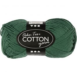 Fil de coton, dim. 8/4, L : 170 M, vert foncé, 50 gr/ 1 boule [HOB-431290]