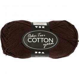 Fil de coton, dim. 8/4, L : 170 M, brun foncé, 50 gr/ 1 boule [HOB-431300]