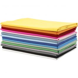 Tissu, L : 145 cm, 140 gr, ass. de couleurs, 15x2 m/ 1 Pq. [HOB-44095]