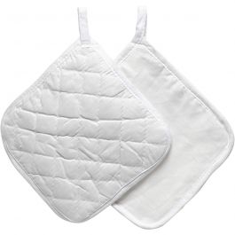 Des maniques, dim. 20x20 cm, 145 gr, blanc, 1 paire [HOB-444600]