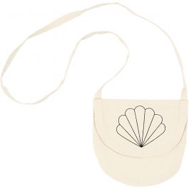 Sac bandoulière, coquillage, dim. 15x14 cm, 110 gr, naturel clair, 1 pièce [HOB-44552]