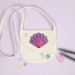 Sac bandoulière, coquillage, dim. 15x14 cm, 110 gr, naturel clair, 1 pièce [HOB-44552]