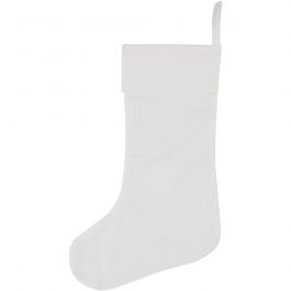 Bas de Noël, H : 40 cm, L : 26 cm, 210 gr, blanc, 1 pièce [HOB-44598]