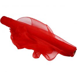 Tissu d'organza, rouge, L: 50 cm, 10 m/ 1 rouleau [HOB-44662]