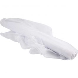 Tissu d'organza, L : 50 cm, blanc, 10 m/ 1 rouleau [HOB-44669]
