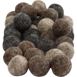 Perles feutrées, d 20 mm, naturel, 64 pièces/ 1 Pq. [HOB-45109]