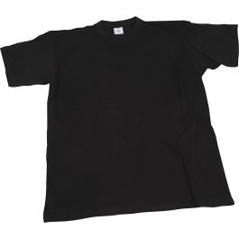 T-shirts, L : 36 cm, dim. 5-6 ans, col rond, 145 gr, noir, 1 pièce [HOB-47221]