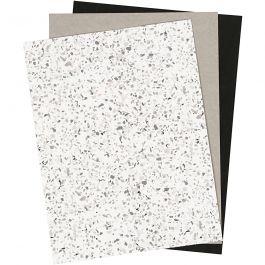 Papier imitation cuir, feuille 21x27,5+21x28,5+21x29,5 cm, ép. 0,55 mm, unicolor,film,imprimé, 3 flles/ 1 Pq. [HOB-498834]
