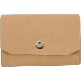Porte-monnaie en papier imitation cuir, H : 8 cm, L : 11 cm, 350 gr, brun clair, 1 pièce [HOB-49890]