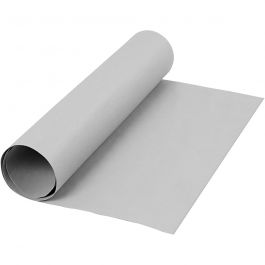 Papier imitation cuir, L : 50 cm, unicolor, 350 gr, gris, 1 m/ 1 rouleau [HOB-498942]